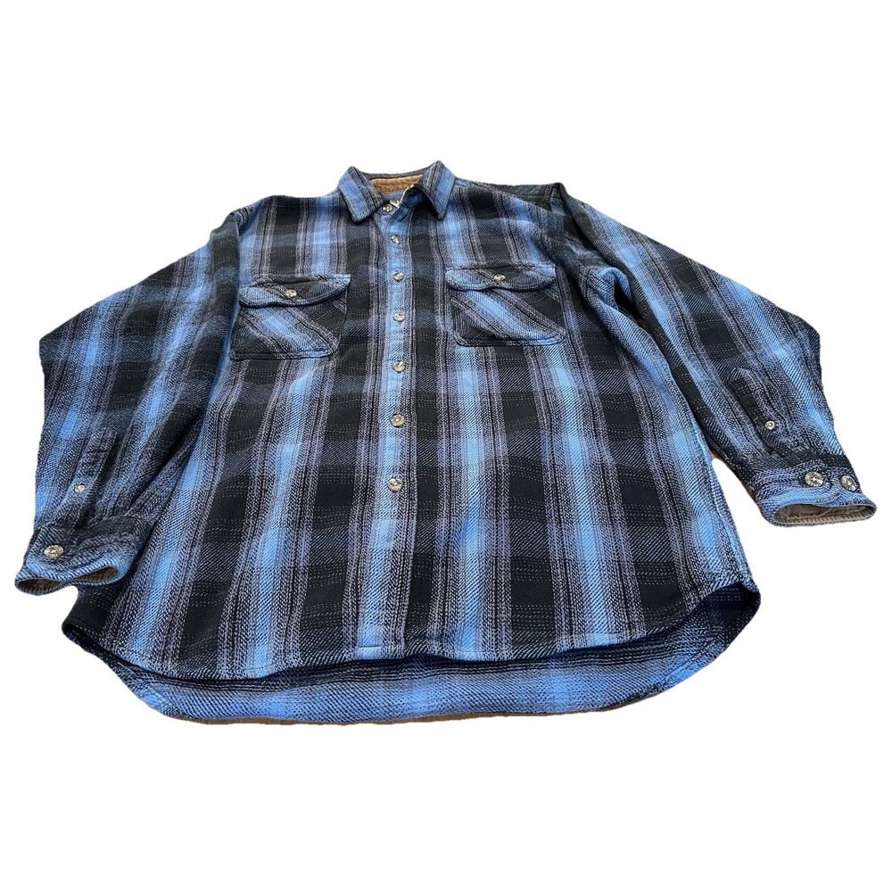 Field & Stream Mens Long Sleeve Button Up 100% Cotton Thick Flannel Size M